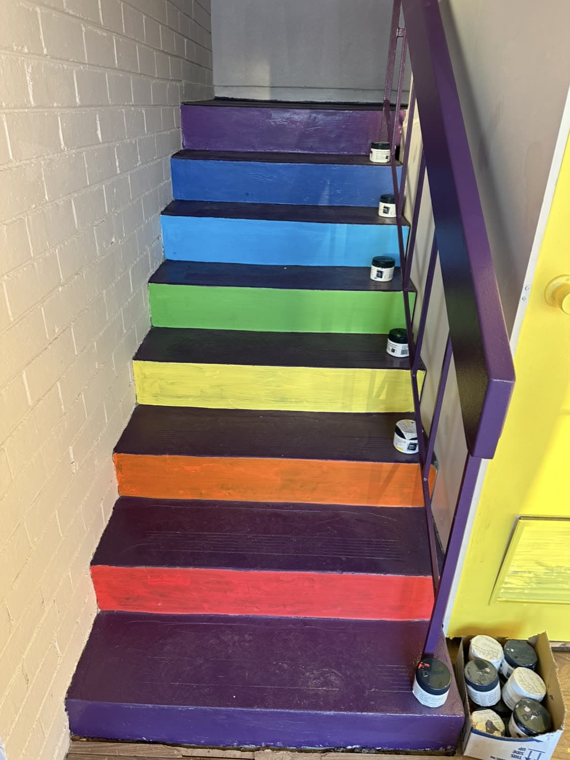 Rainbow stairwell repaint in Mitcham — photo 4